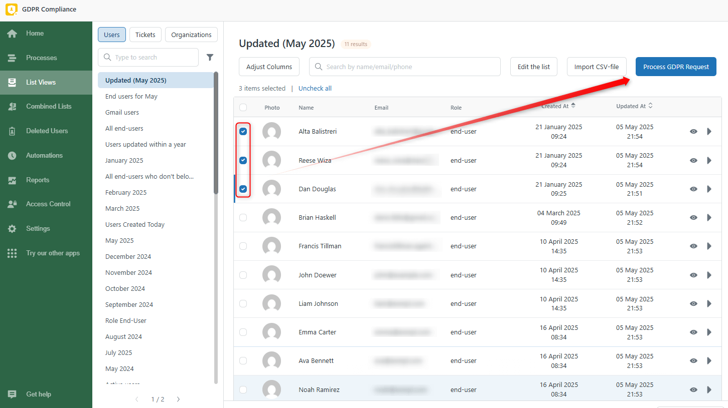 Process Separate Users