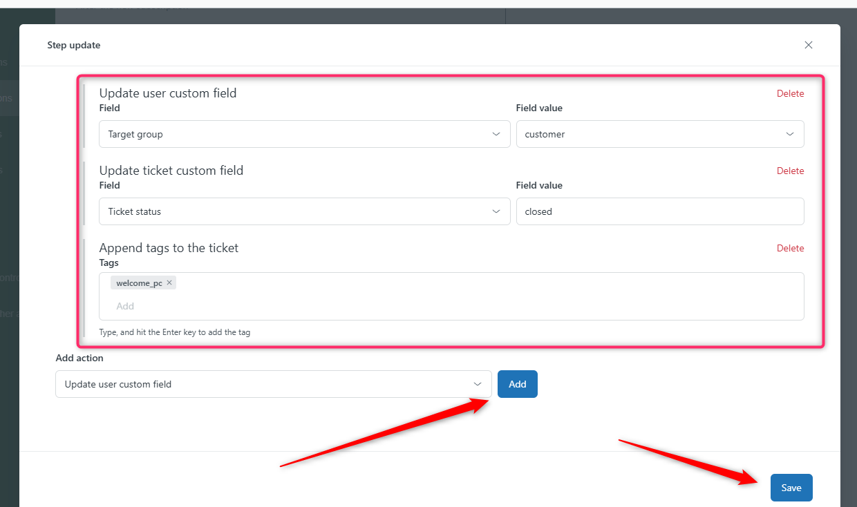 Update fields step PC Update fields step PC