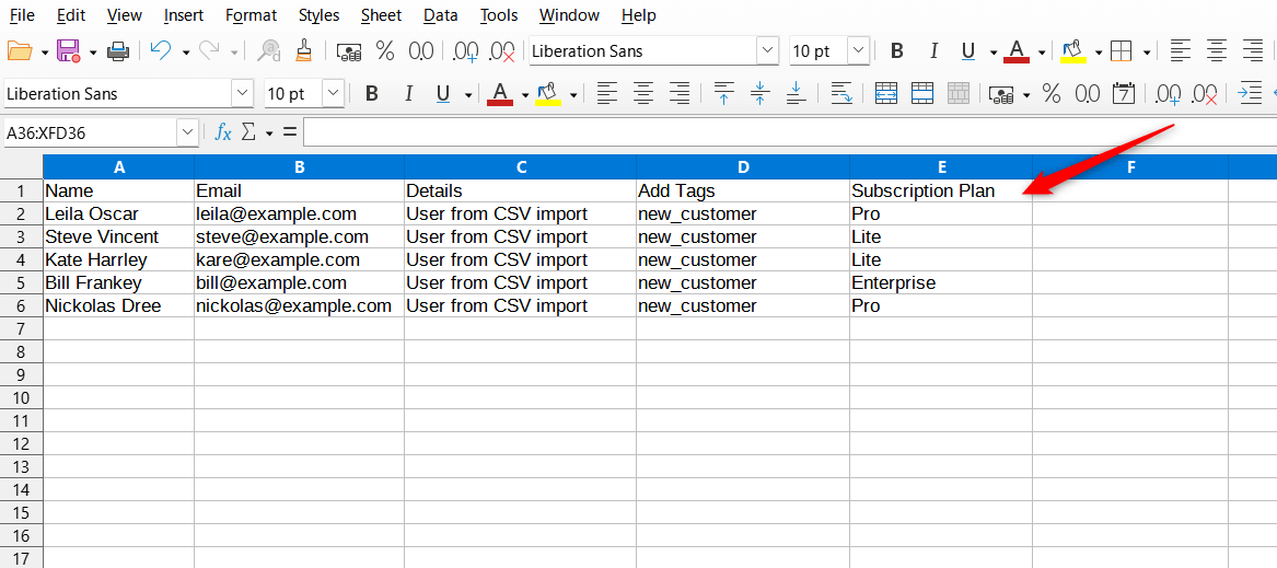 CSV with Ticket Field