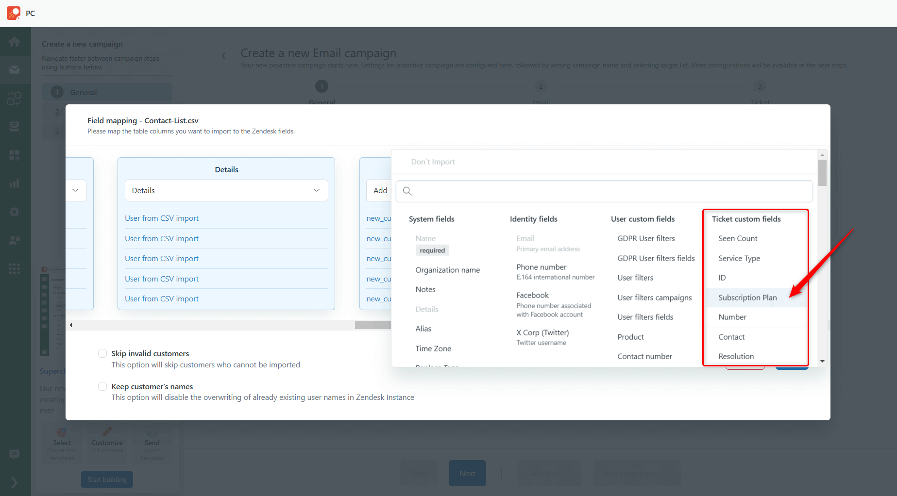 Map Ticket Custom Field 