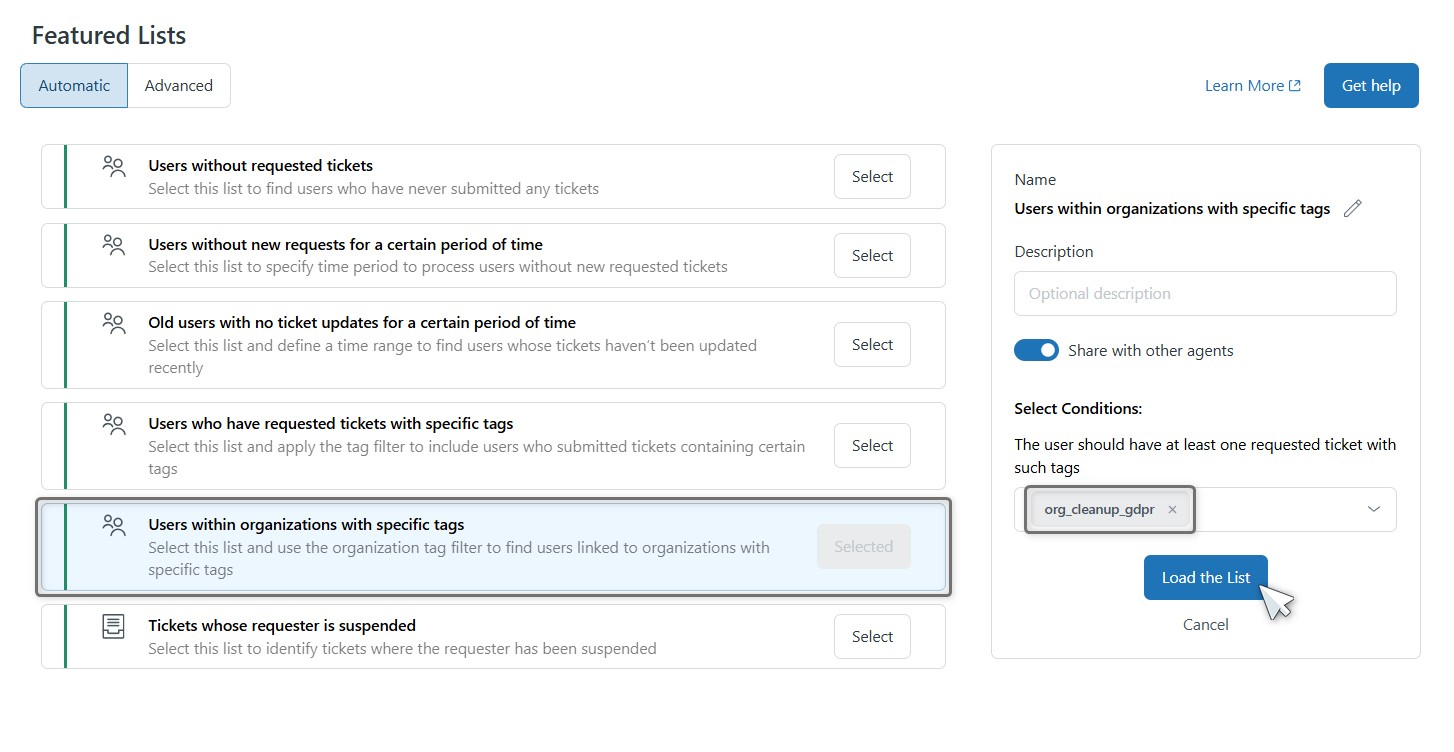 Combined List - Users within organizations with specific tag