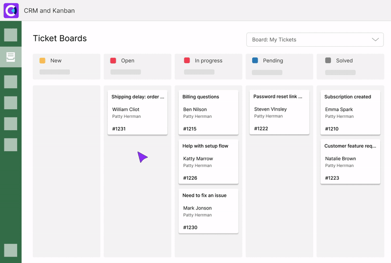 CRM Ticket Board