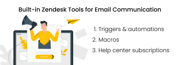 Built-in Zendesk email marketing tools