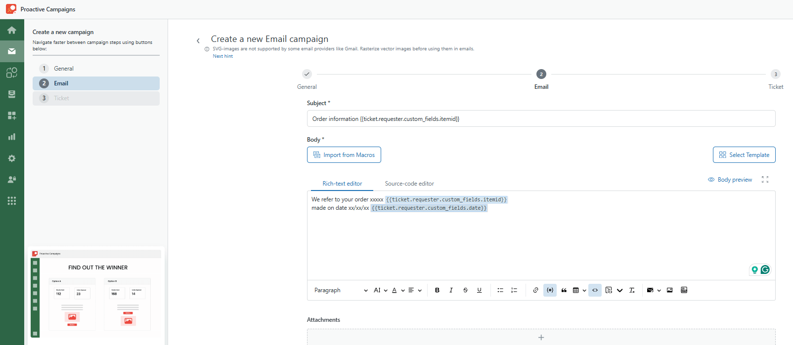 PC Email Example Multiple Variables