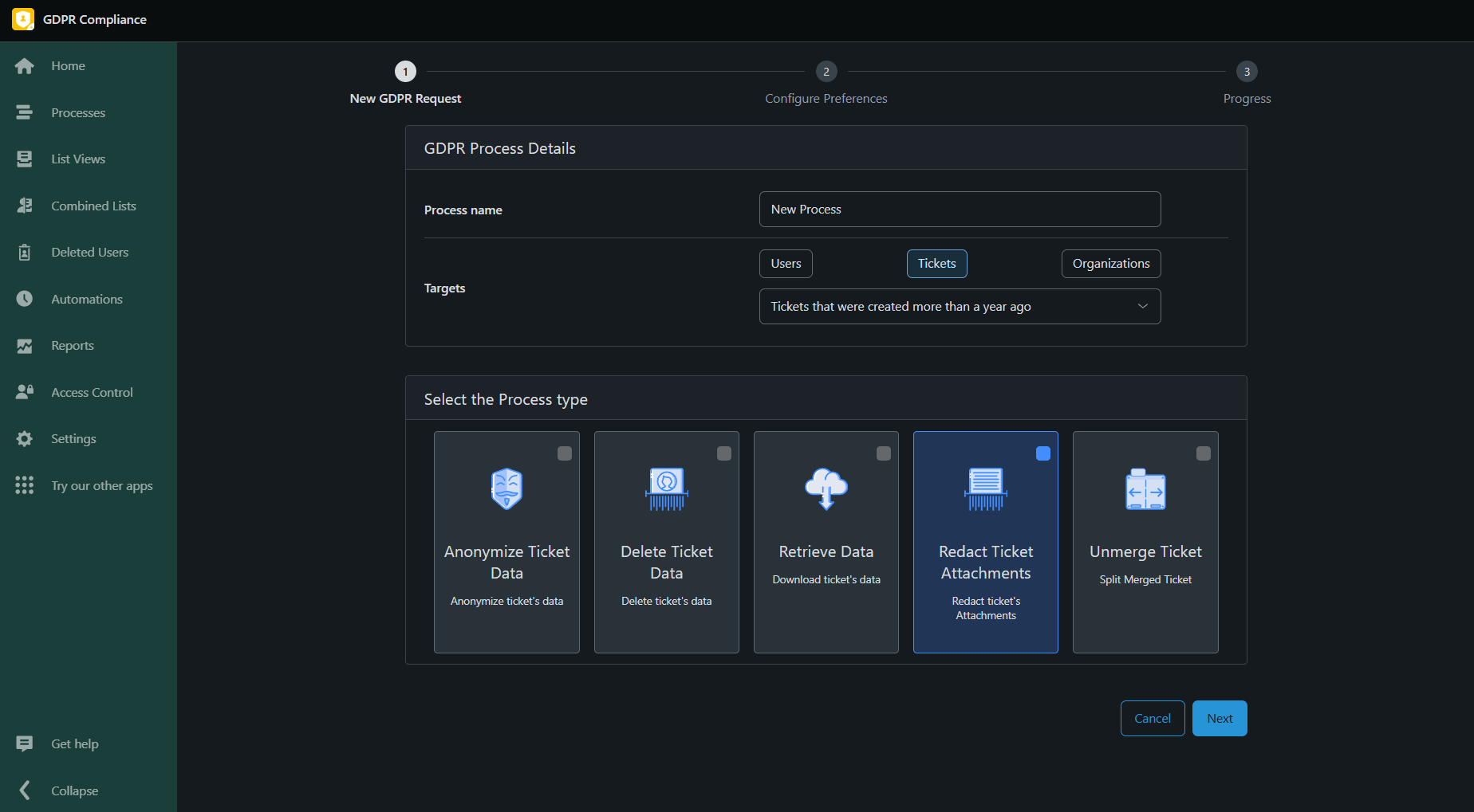 Dark Mode in GDPR App Dark Mode in GDPR App