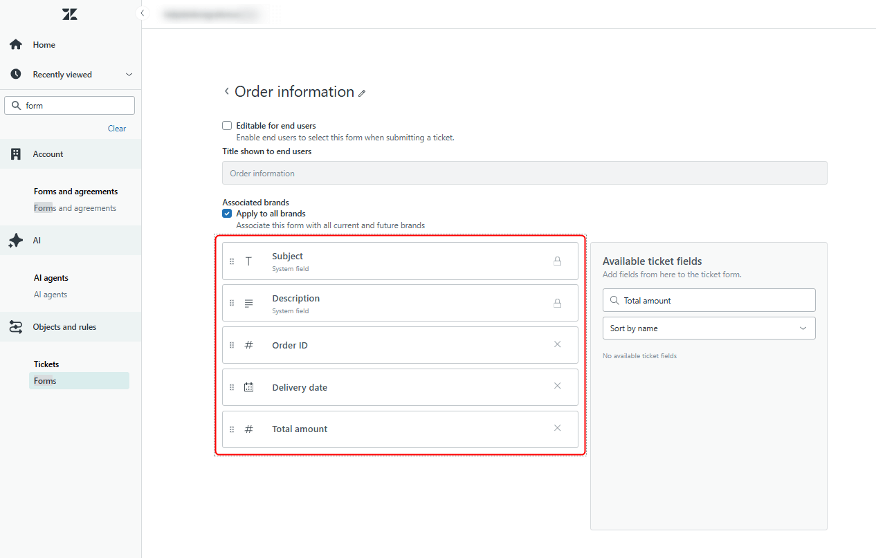 Ticket forms order confirmation in Zendesk Ticket forms order confirmation in Zendesk