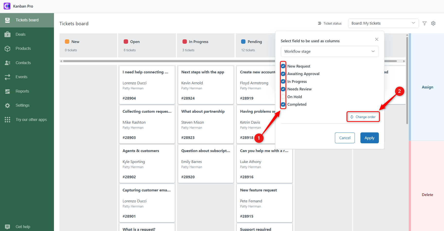 Choose Columns and Change Order
