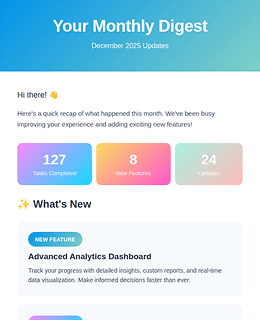 Template preview Monthly Updates