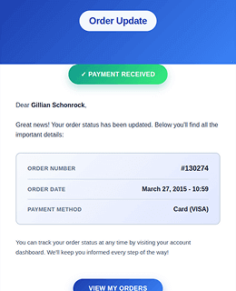 Template preview Order Update