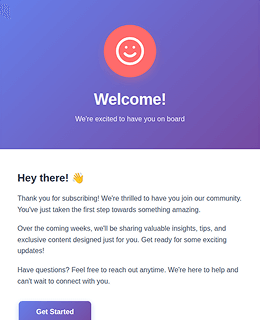 Template preview Say Hello to New Subscribers