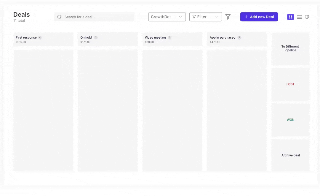 Filter Deals on Pipeline