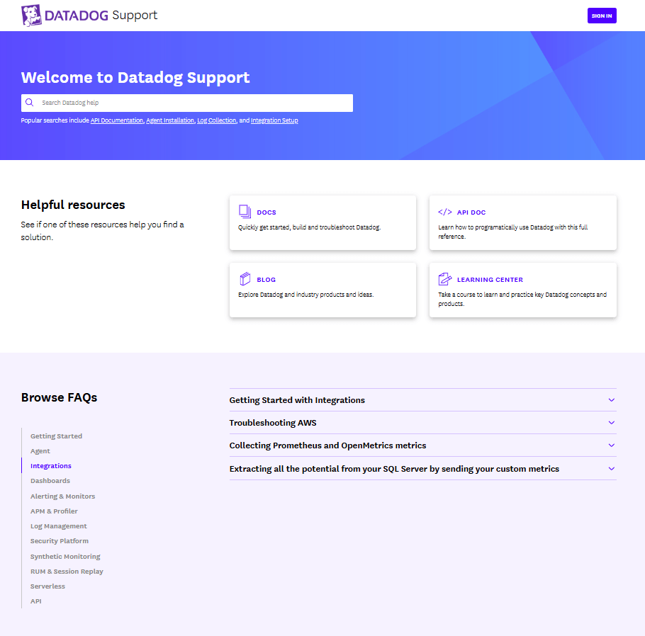DataDog Support