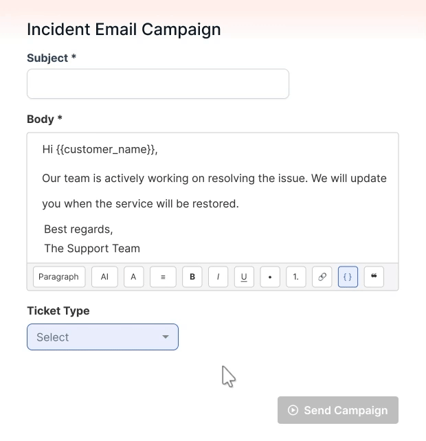 Proactive Incident Emails