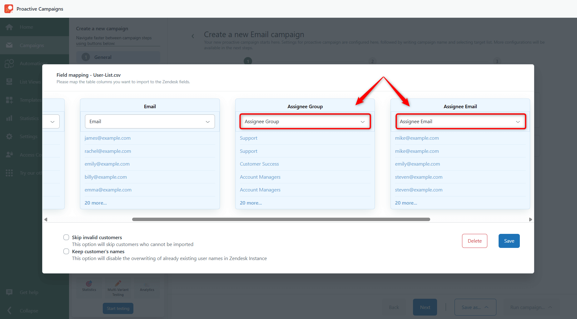 Map Assignee Fields from CSV