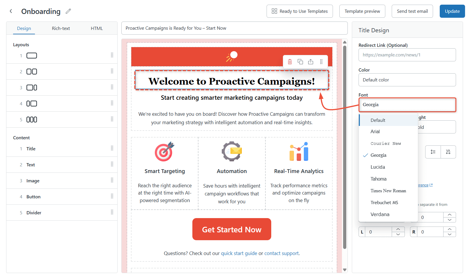 Text Fonts in Template Builder Text Fonts in Template Builder