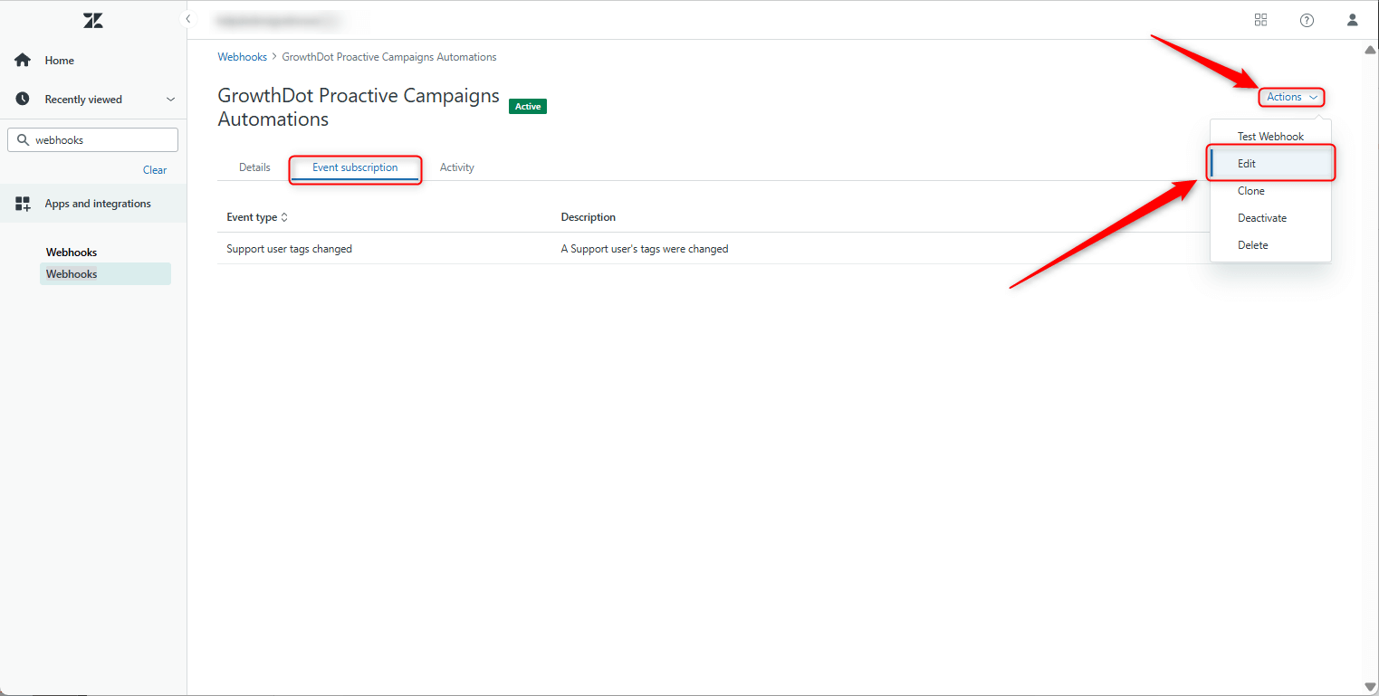 Webhook PC Actions Edit