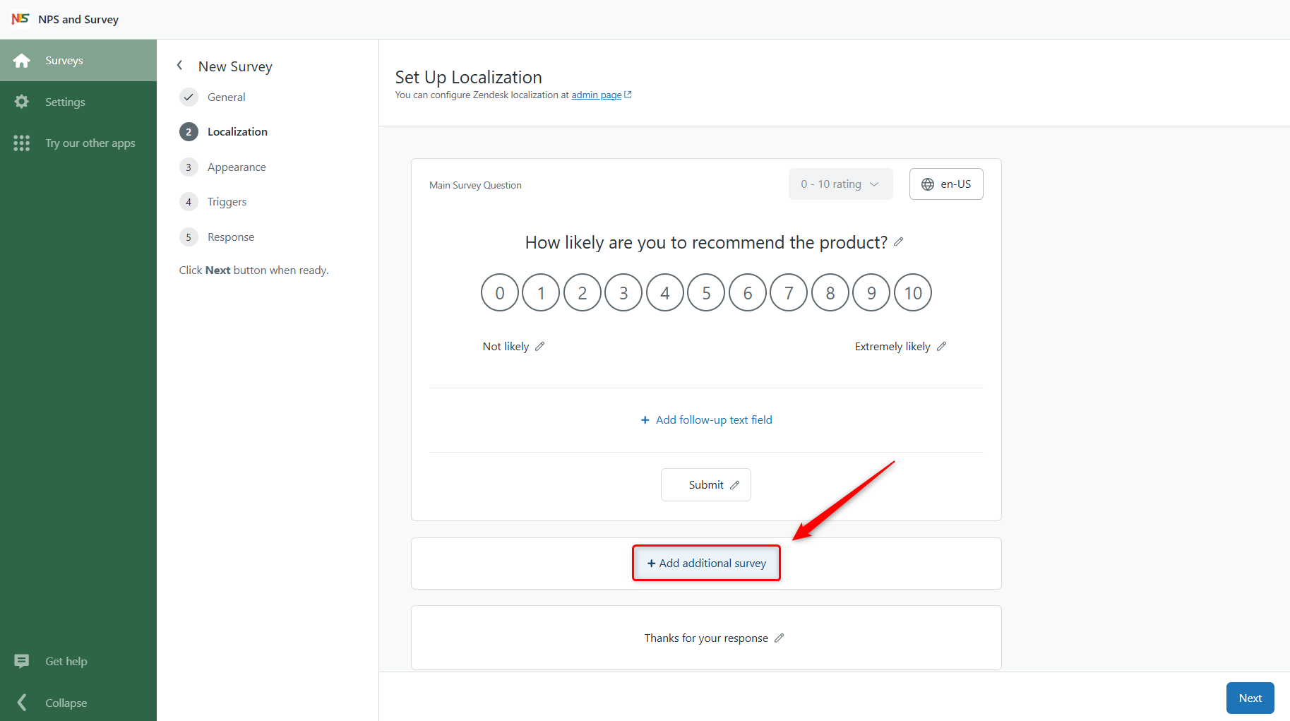 Add Additional Survey 