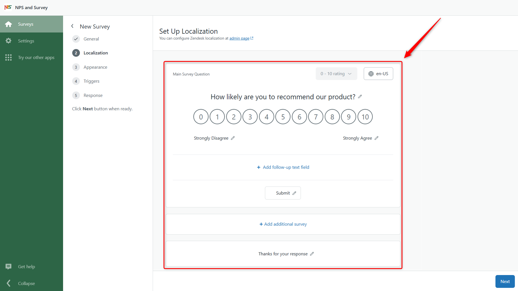Configure Survey for Closed Tickets