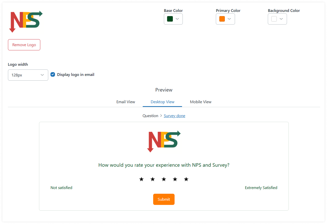 NPS CSAT Survey Branding