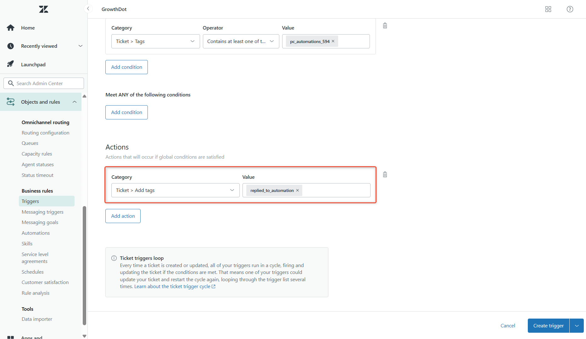 Trigger actions for Exit automation after reply