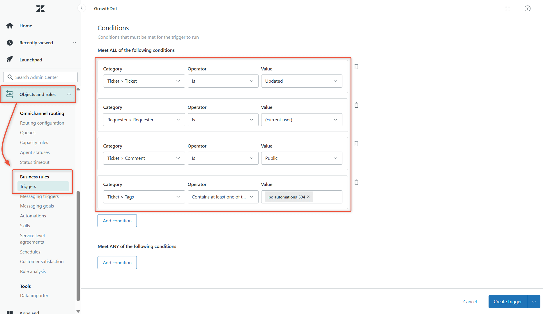 Trigger conditions for Exit automation after reply