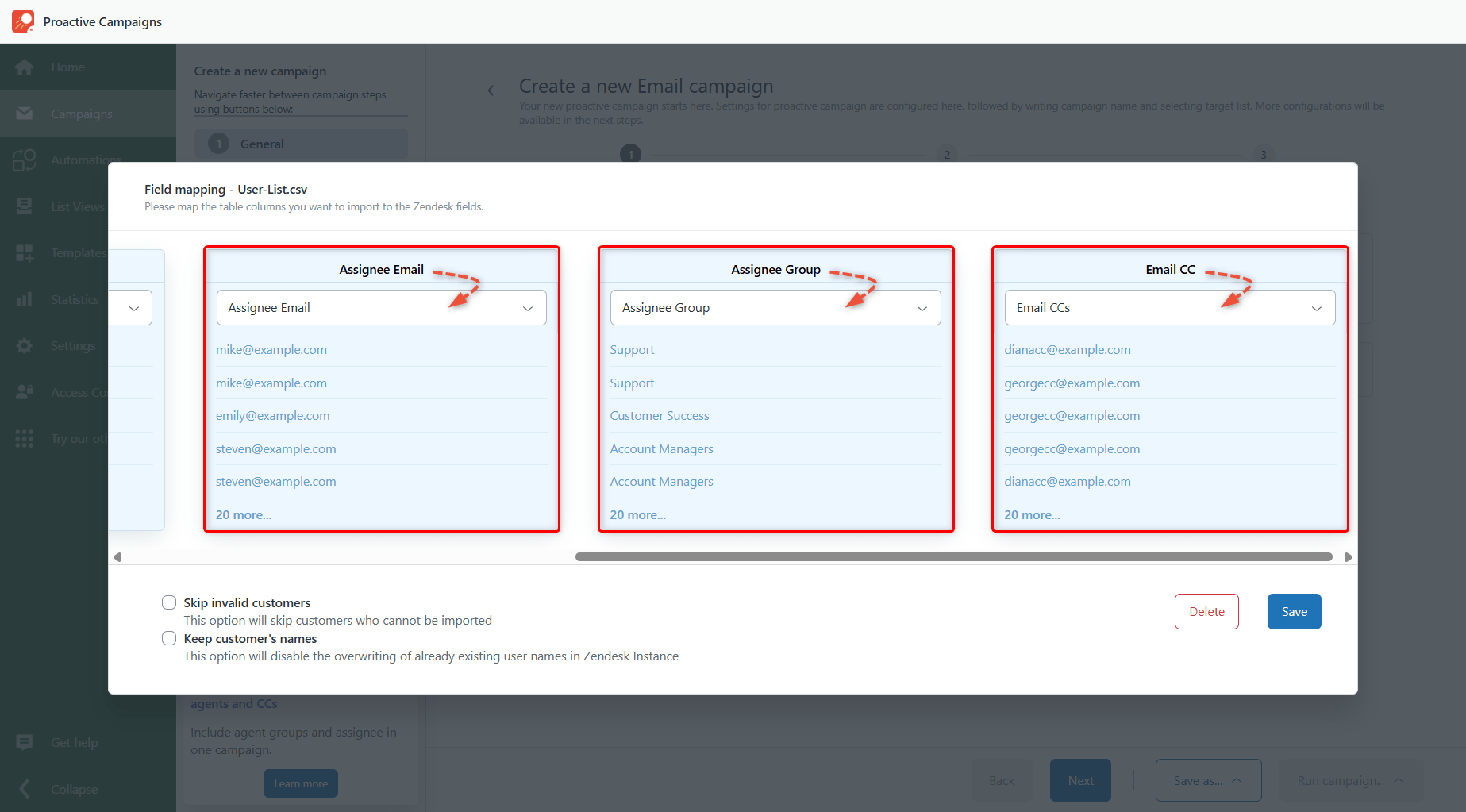 Map Assignee Fields with CSV