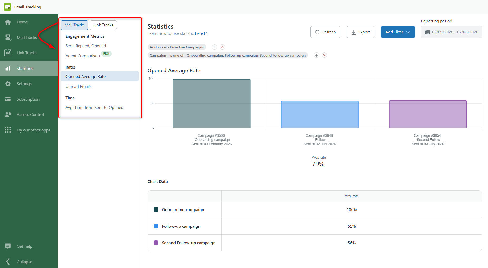 Compare Different Campaign Stats - Mail and Link Tracks Compare Different Campaign Stats - Mail and Link Tracks