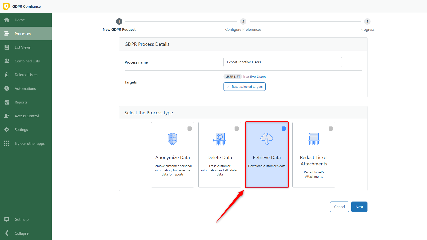 Retrieve Data for Bulk Export