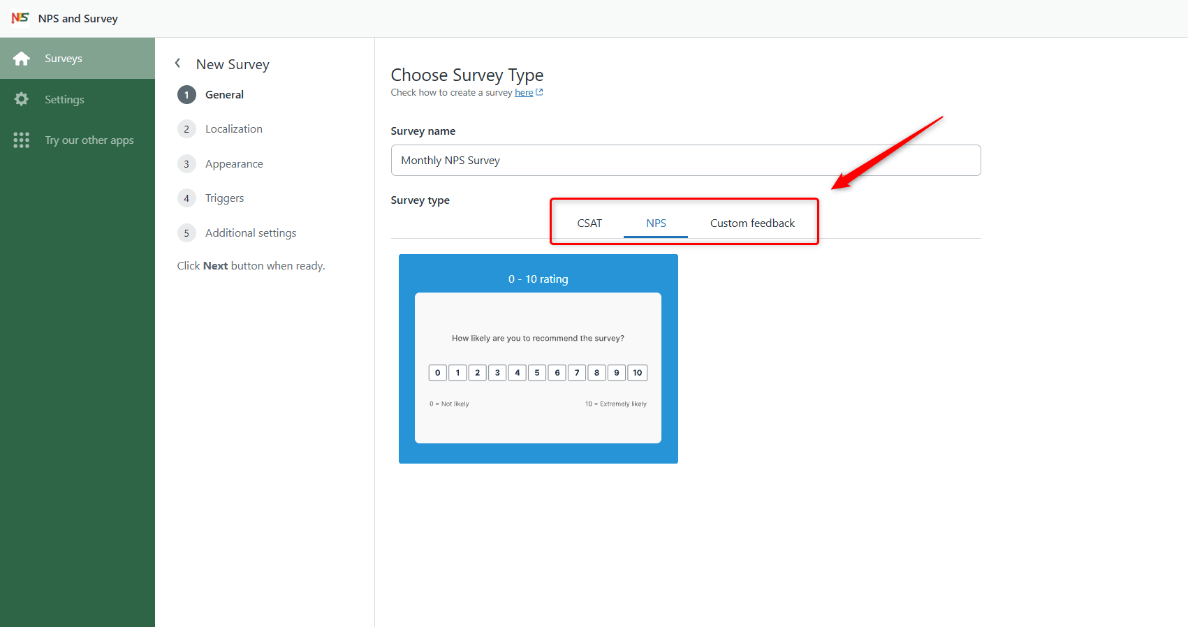 Step 1: Create Survey Step 1: Create Survey