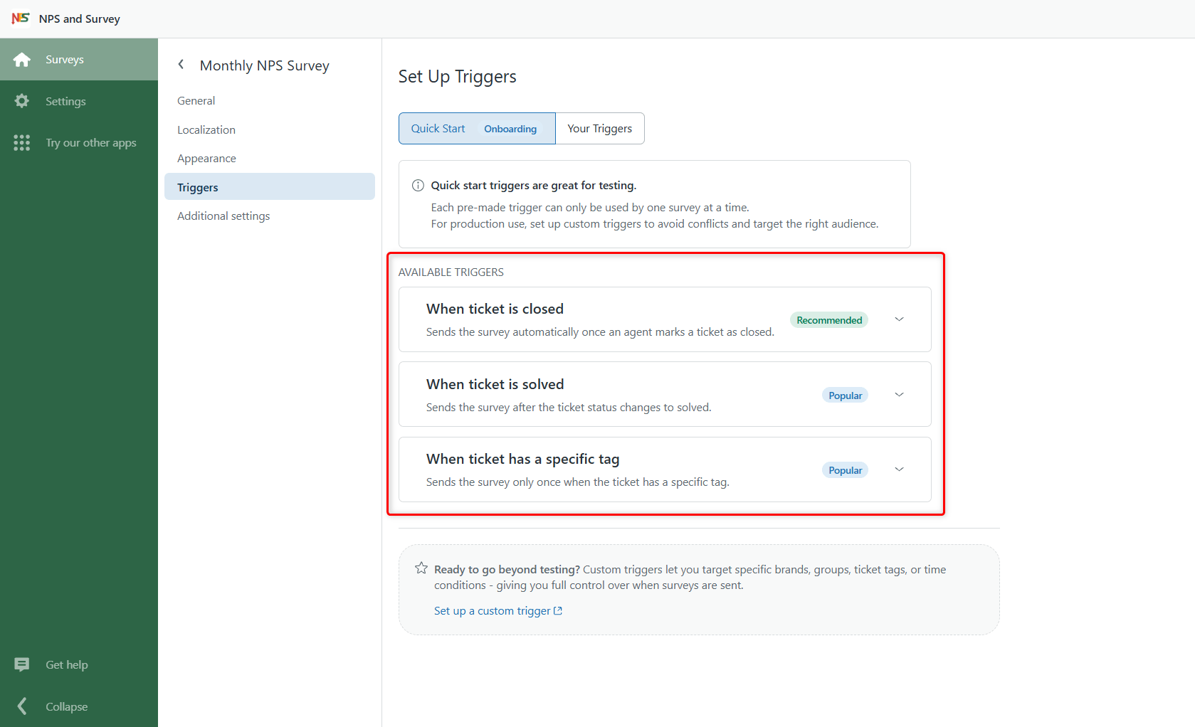 Step 4: Set up Triggers Step 4: Set up Triggers
